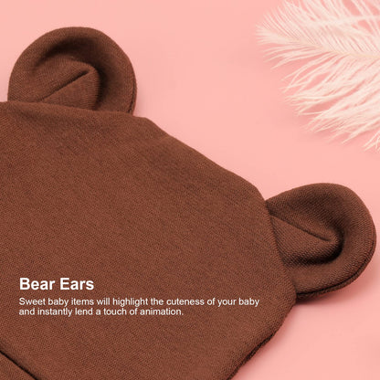 DRESHOW Neugeborenes Baby Mütze Hut und Handschuhe Set Beanie Bekleidung Unisex Infant Hut Kindergarten Mütze Baby Jungen Mädchen 0-6 Monate