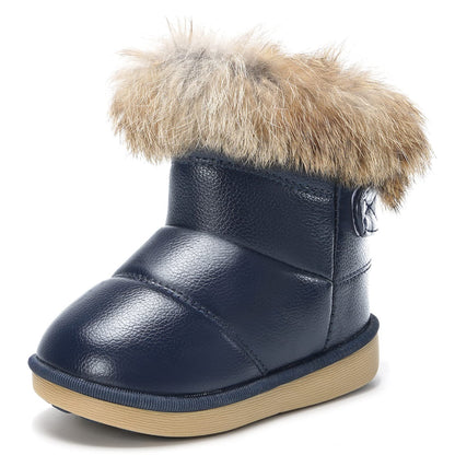 KVbabby Winter Shoes, Girls’ Warm Lined Winter Boots, Children's Ankle Boots, Waterproof Snow Boots, Soft Soles, Slip-On Boots