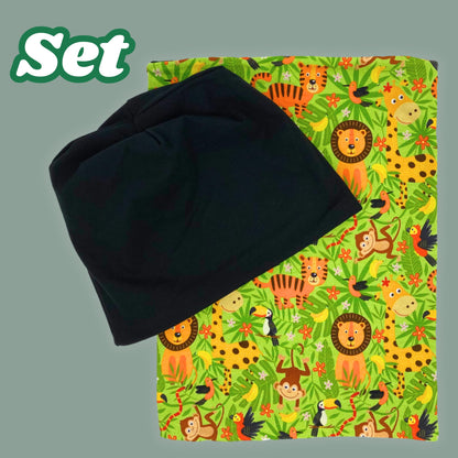 HECKBO Children's Beanie Hat & Scarf, Tube Scarf Set, for Girls and Boys, 95% Cotton, Autumn, Spring, Winter