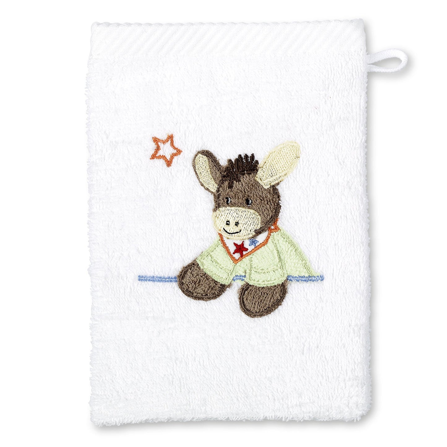 Sterntaler Waschhandschuh Esel Emmi, Größe: 21 x 15 cm, Mittelblau 7202070