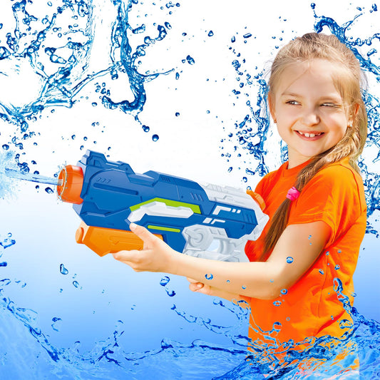 Wasserpistole Kinder – 1200ML Wasserspritzpistole mit 8–10m Reichweite, Outdoor Spielzeug für Sommer, Strand, Pool & Garten – Wasserblaster große reichweite für Jungen & Mädchen (Rot)