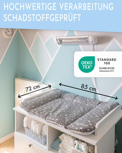 pic Bear Wickelauflage - hochwertige OEKO-TEX Wickeltischauflage - pflegeleichte Wickelunterlage - Auflage Wickelkommode - 85 x 72 cm - Sealife