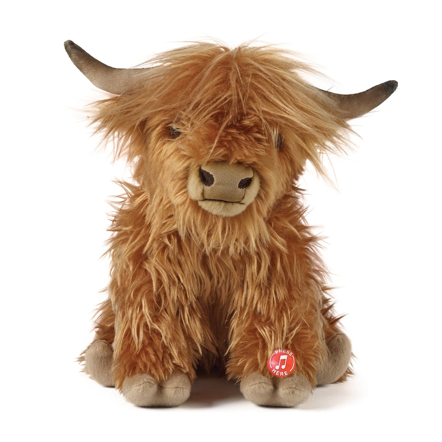 Living Nature Highland Cow Farmyard Animals Soft Toy Cattle, 30 cm
