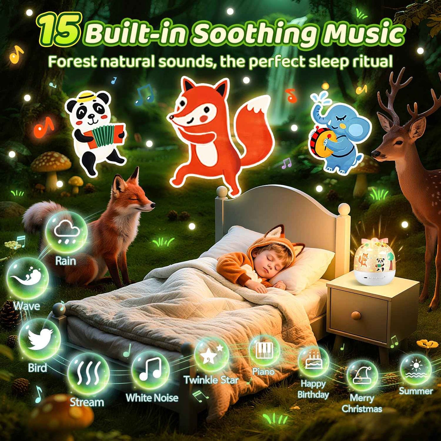 Sternenhimmel Projektor Kinder mit 15 Film, Nachtlicht Kinder Nachtlicht Baby, Bluetooth Sternenprojektor Galaxy Projektor, Geschenke für Mädchen Kinder Geschenke Mädchen, Kinderzimmer Deko