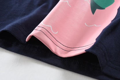 EULLA Children's Pyjamas Girls Long Sleeve Winter Pyjama Set Cotton Mermaid Unicorn Princess Cat Dino Two Piece Sleepwear 92 98 104 110 116 122