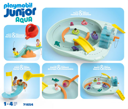 PLAYMOBIL JUNIOR Aqua | Tinti | Buntes U-Boot | nachhaltiges Badewannenspielzeug | Für Kinder ab 1 Jahr | inkl. 3 verschiedenfarbigen Badetabs | 71440