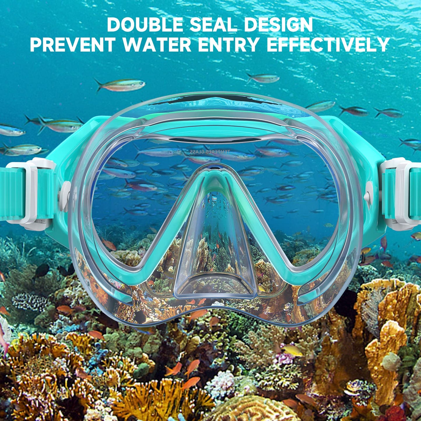 Findway Children's Diving Goggles, Swimming Goggles, Snorkel Mask for Boys Girls Teenagers, Diving Mask with Nose Cover, 180° Panorama, HD, Anti-Fog, Anti-Leak, Diving Goggles for Children 4-16 Years