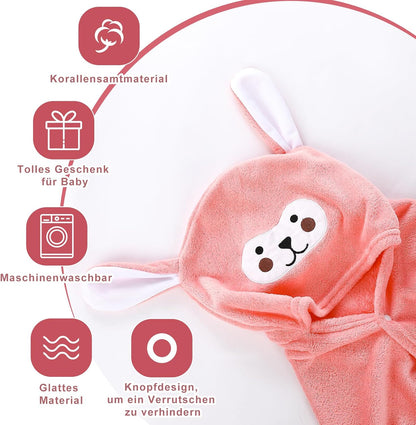 Kaisibum Baby Handtücher Kapuze,70X140 cm Babyhandtuch Mit Kapuze,Babybadetücher Korallenvlies Kinderhandtüch Badehandtüch Handtücher für Babybaden
