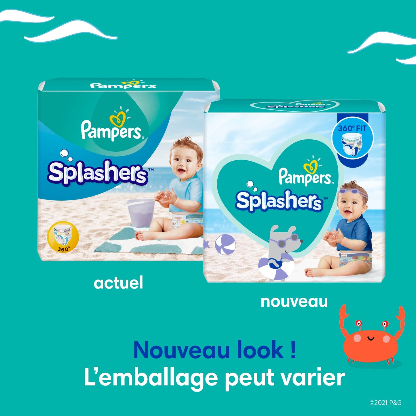 Pampers Baby Nappies Size 4-5, Splashers, Pack of 11, Disposable Swim Nappies for Safe Protection in the Water