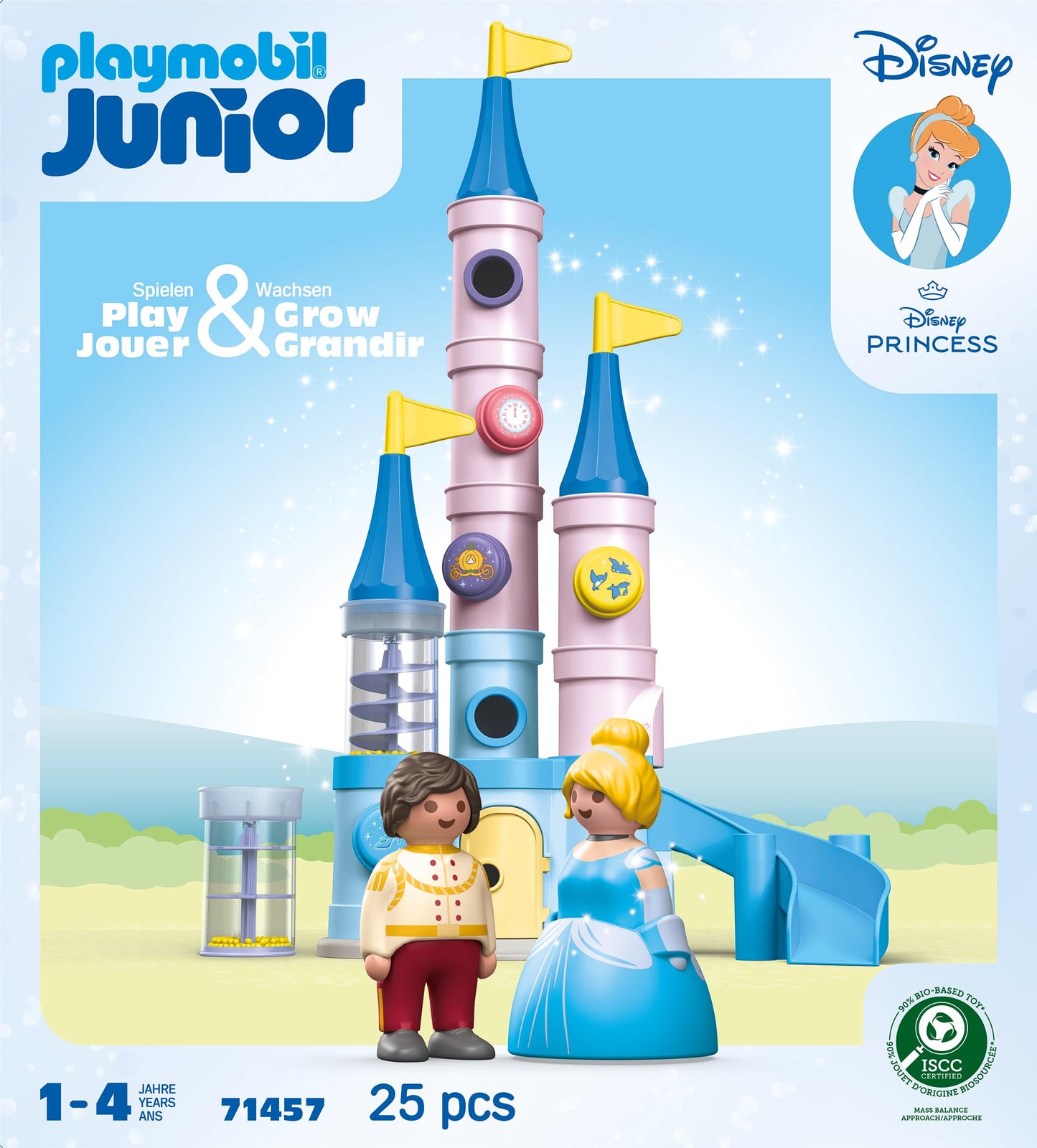 PLAYMOBIL Junior Disney Belles Play Tower with Melody Includes Mechanical Music Box Sustainable Toy Made of Bio-Based Plastics for Children from 1 Year 71458