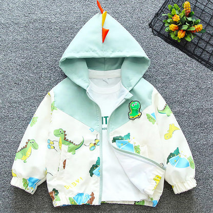 Amur Leopard Kinder Übergangsjacke Jungen Winddichte Mantel mit Kapuze Windjacke für Frühling Herbst