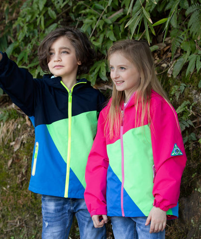 YOUNGSOUL Kinder Wind und Wasserdicht Regenjacke mit Farbblock
