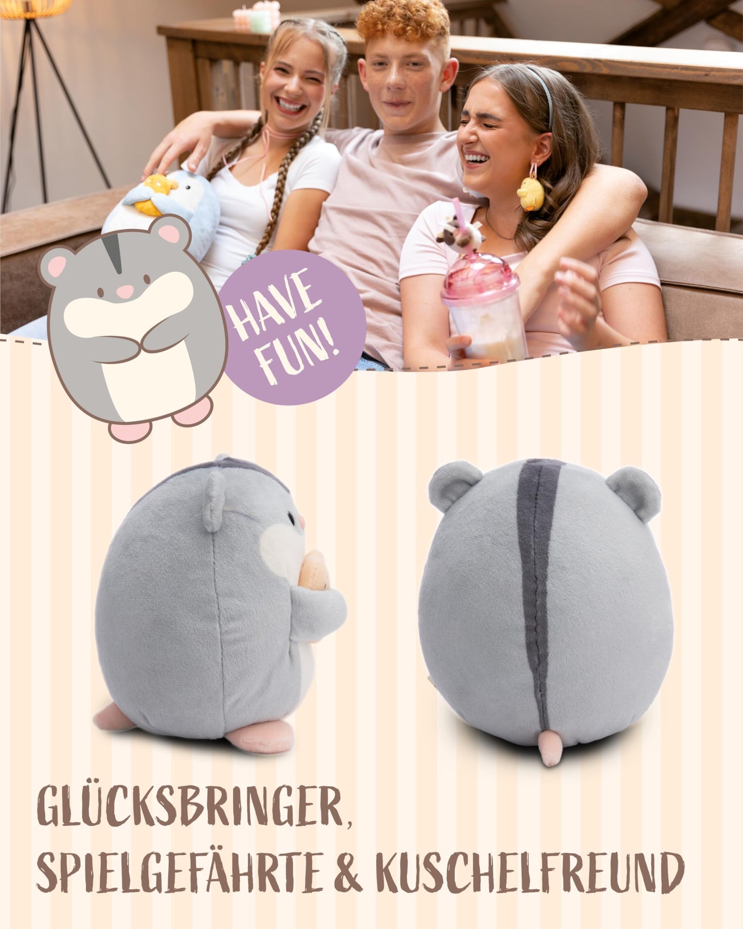 NICI MYMOCHI Fuchs Kuscheltier Geeks 16 cm mit Videospiel in Geschenkbox 11x12x6,5 cm, Flauschiges Stofftier zum Kuscheln, Spielen und Liebhaben - 61151