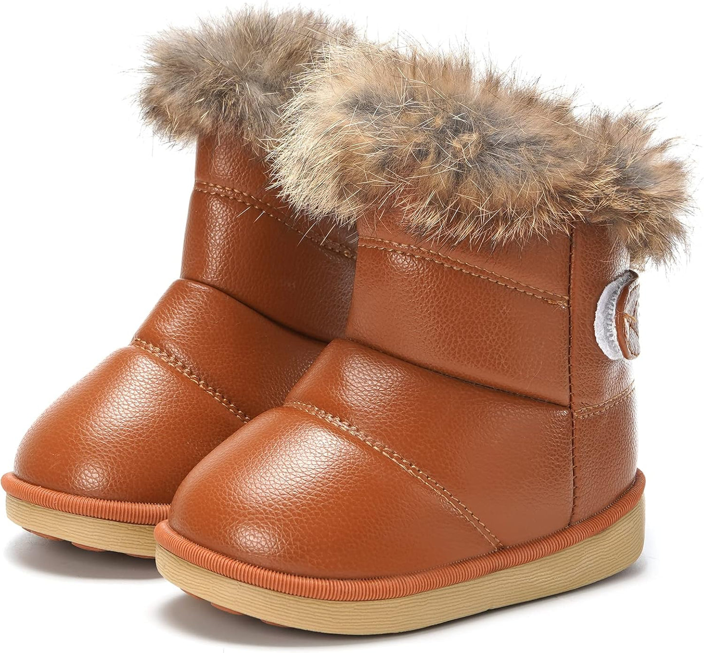 KVbabby Winter Shoes, Girls’ Warm Lined Winter Boots, Children's Ankle Boots, Waterproof Snow Boots, Soft Soles, Slip-On Boots
