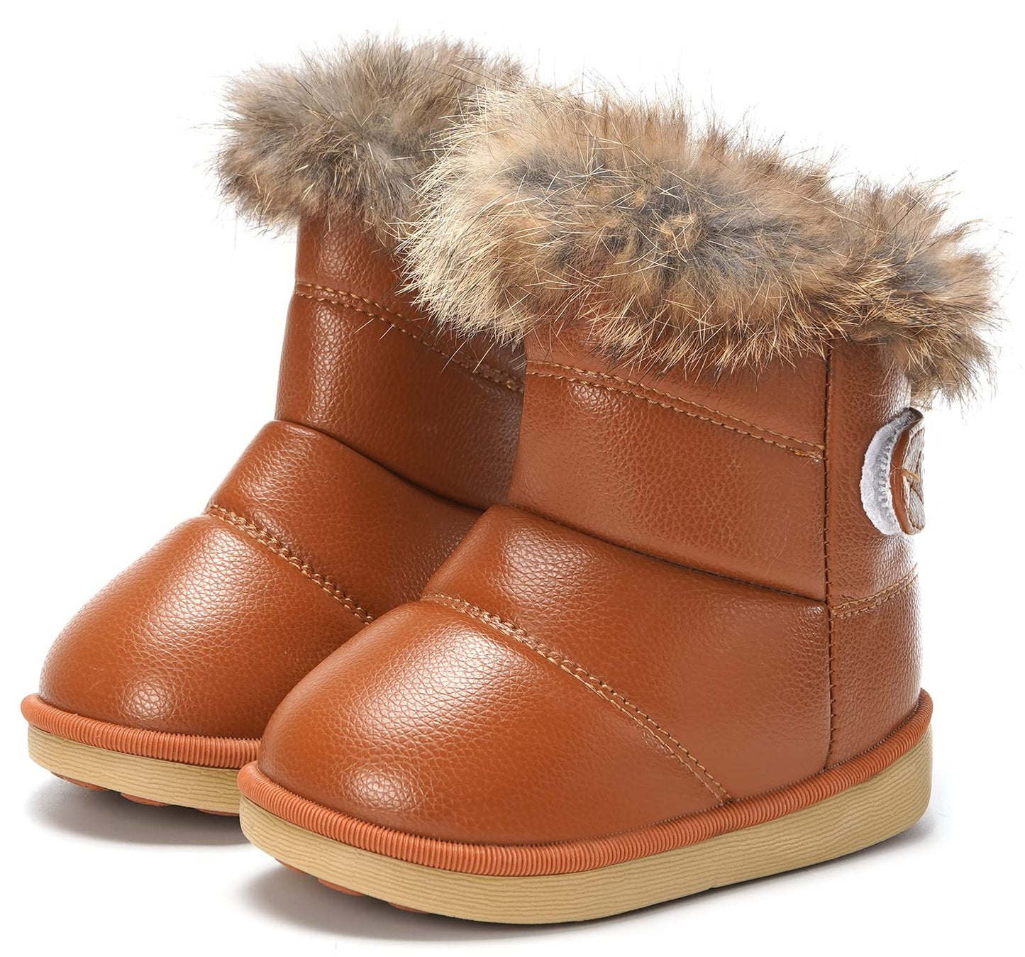 KVbabby Winter Shoes, Girls’ Warm Lined Winter Boots, Children's Ankle Boots, Waterproof Snow Boots, Soft Soles, Slip-On Boots