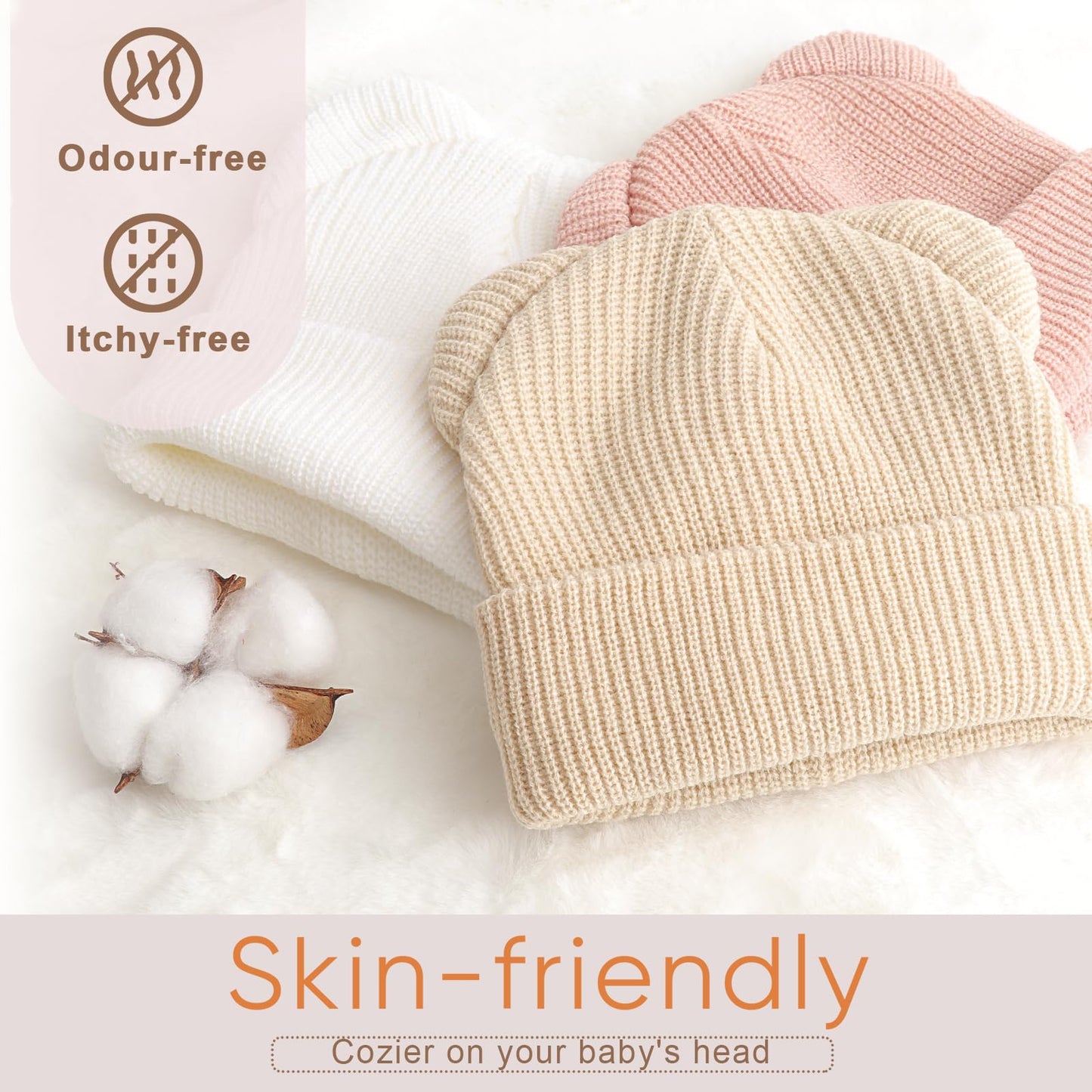 DRESHOW Toddler Beanie Baby Winter Hats Baby Soft Knitting Cute Bear Ears Hat for Boys Girls Warm Hat Hats for 0 Months - 24 Months 