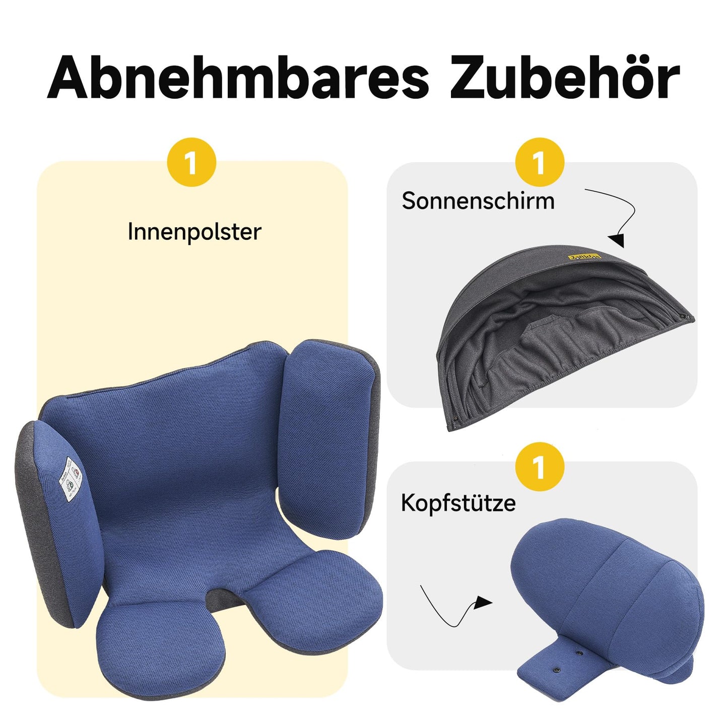 Jovikids 360° Drehbar Kindersitz mit ISOFIX, i-Size 40-150cm(ab Geburt -12 Jahre) Baby Autositz Reboarder mit Liegefunktion & Abnehmbar Vordach, ECE R129 (Rosa) - Meloni2