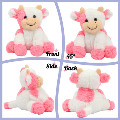 Hopearl Niedliches Plüschkuh-Spielzeug, Schlenker, Milchrinder, weiches Stofftier, niedliches Geburtstag, für Jungen, Mädchen, Kinder, Kleinkinder, 22,9 cm
