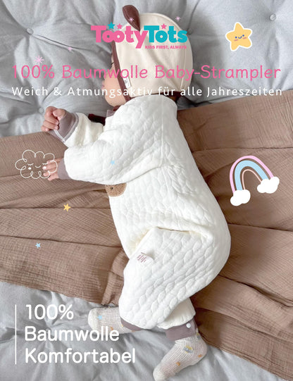 Neugeborener Unisex Strampler, Langarm-Overall, 100 % Baumwolle, weich und bequem, für Babys, Oberbekleidung und Nachtwäsche, geeignet für alle Jahreszeiten