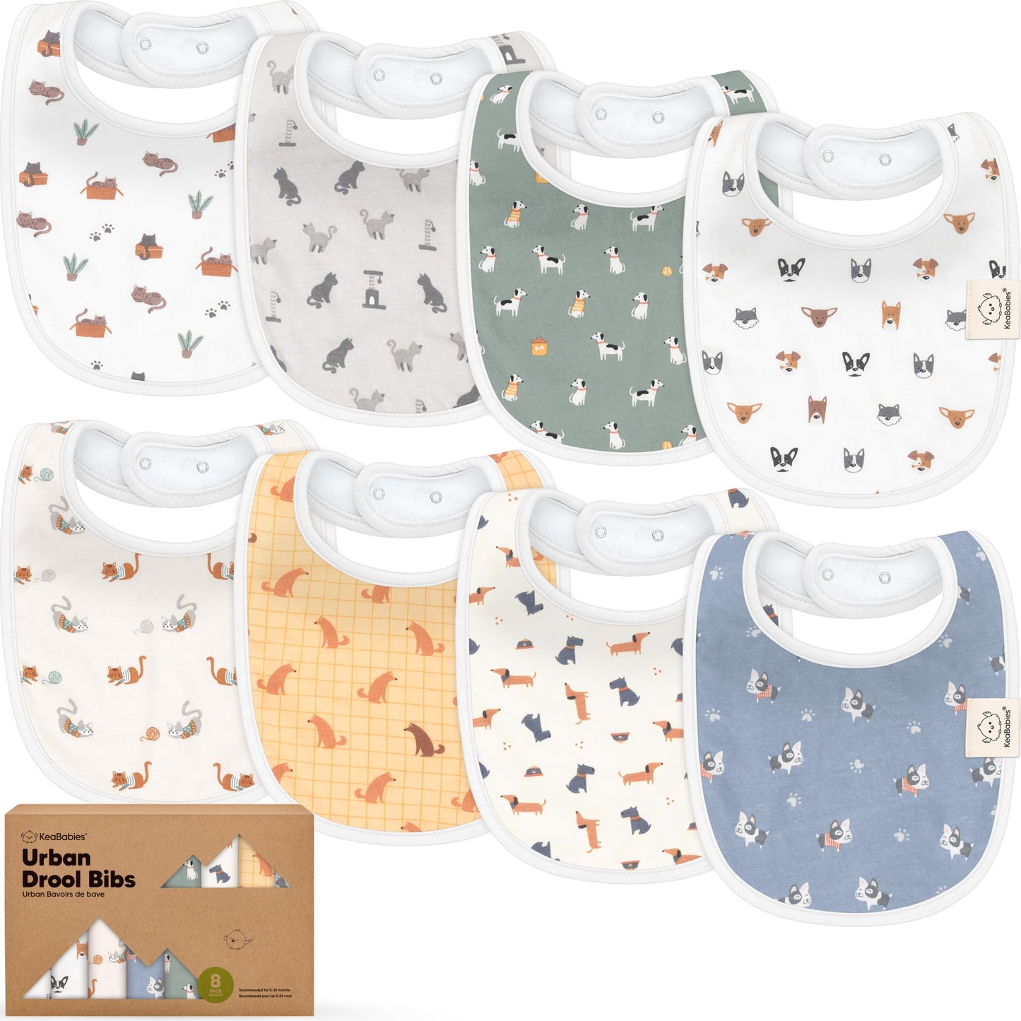 Baby Bibs for Boys &amp; Girls - 8-Pack Organic Cotton Teething Bibs - Baby Bibs for Girls &amp; Boys - Large Bibs for Infants, Toddlers (Wilderness) 