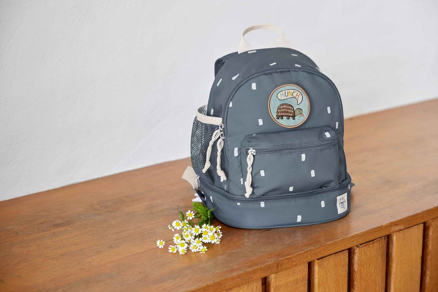 LÄSSIG Children's Backpack Nursery Bag with Chest Strap 6.5 L from 3 Years, Adventure Tractor, Kids Backpack