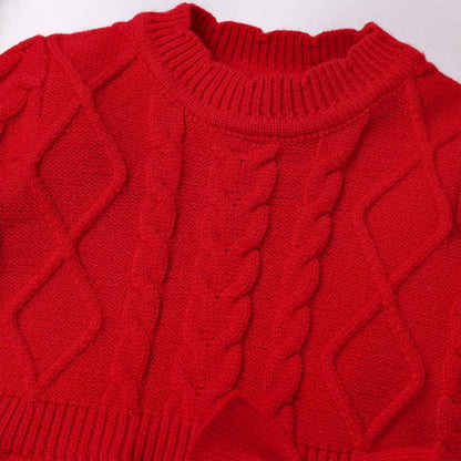 FYMNSI Baby Girls' Christmas Jumper Knitted Dress Long Sleeve Knitted Dress Warm Autumn Winter Christmas Dress Party Dress