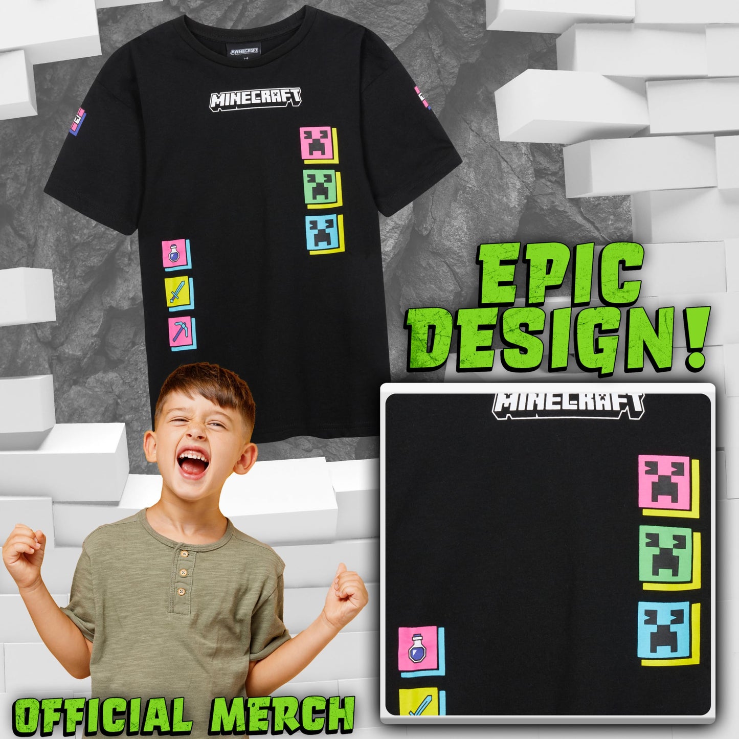 Get Trend T-Shirts für Jungen Teenager Einzeln oder im 2er Pack Weich Tshirt Kurzarm Gamer T Shirt Kinder Geschenk