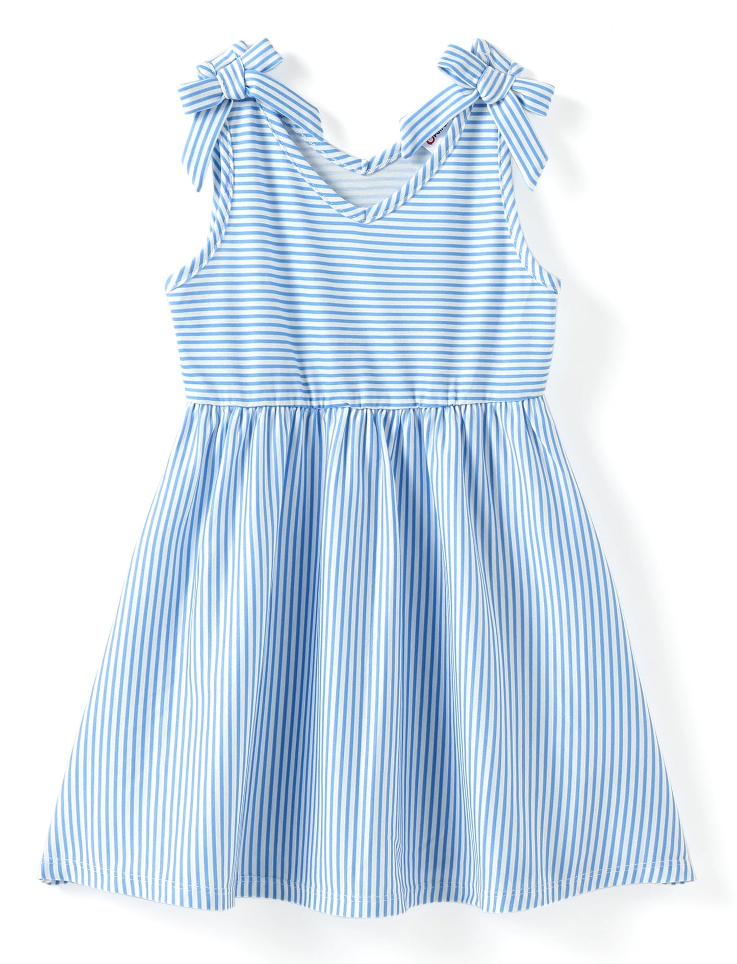 PATPAT Mädchenkleid ärmellos, Baby Mädchen Kleid mit Schleife an den Schulterträgern für Geburtstag, Party, Bankett, Hochzeit, Urlaub, Bunt