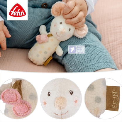 Fehn Mini-Rassel Otter – Mini-Greifling zum Rasseln, Fühlen, Spielen mit kuschelweichem Stoff-Tier – ein treuer Begleiter für Babys und Kleinkinder ab 0+ Monaten