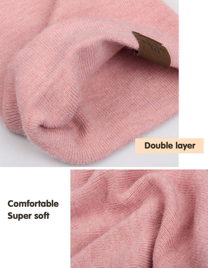 Wmcaps Mütze Kinder Jungen, Warme Weiche Wintermützen für Mädchen Kleinkind Baby, Doppellagige Strickmütze Kinder