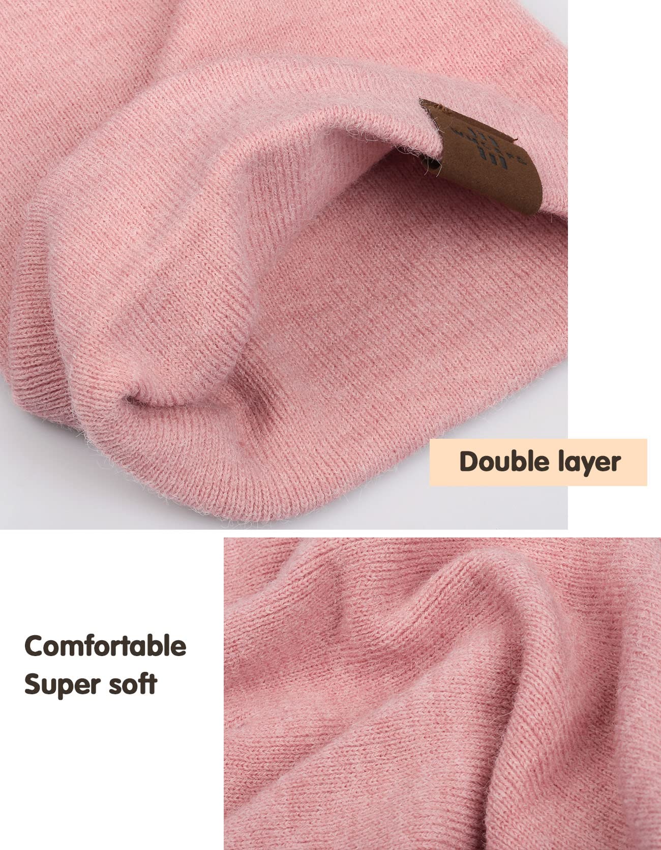 Wmcaps Mütze Kinder Jungen, Warme Weiche Wintermützen für Mädchen Kleinkind Baby, Doppellagige Strickmütze Kinder