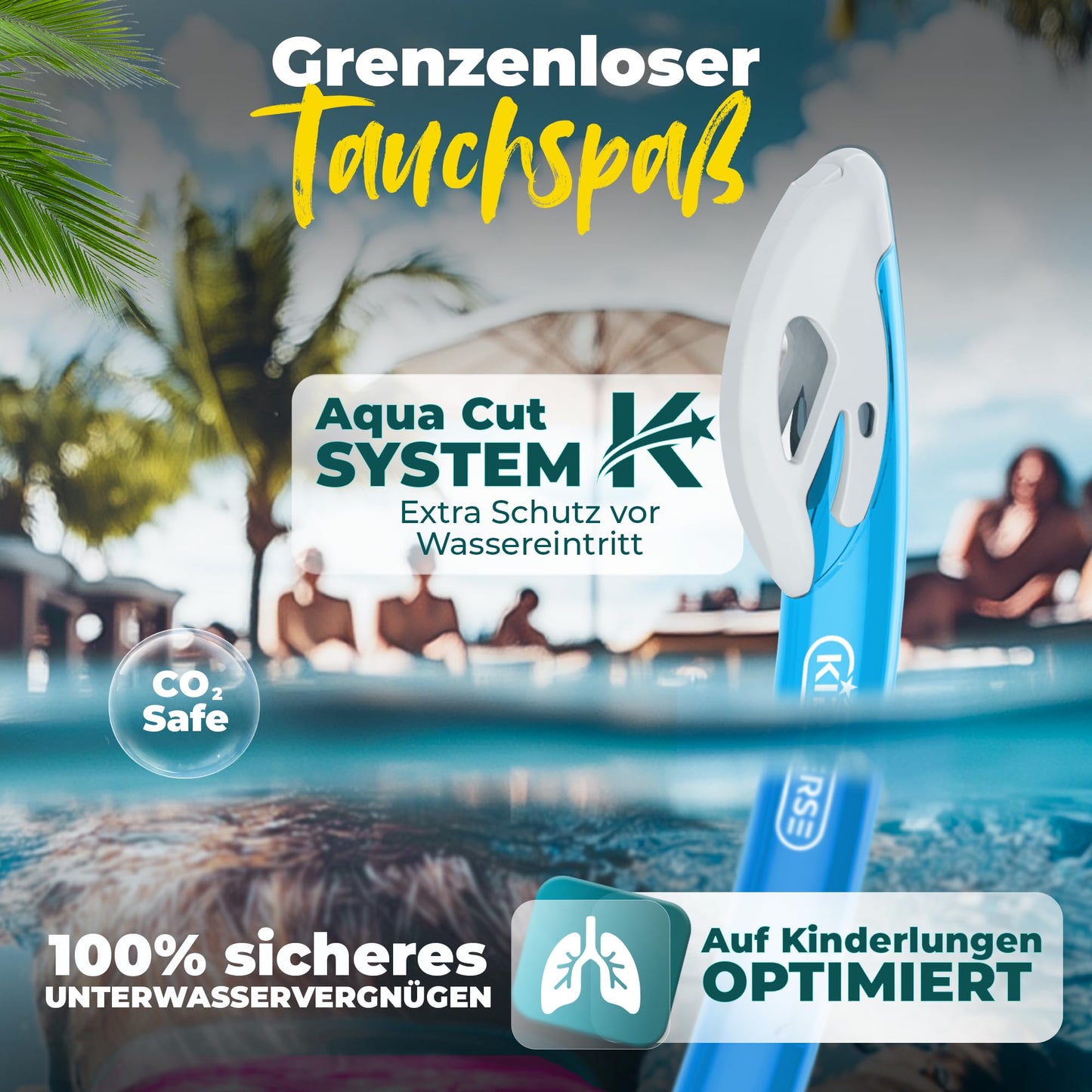 KIDVERSE Schnorchelset Kinder - Taucherbrille mit Schnorchel - Panorama Taucherbrille mit Nase - Kindertaucherbrille Alternative Schnorchelmaske
