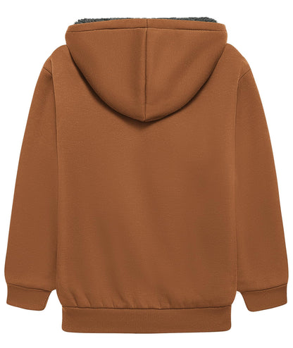 LLdress Fleece Jacket Boys Hoodie with Zip Children's Hoodie Boys Warm Hooded Jacket Causal Winter Ourdoor Sweat Jacket with Fleece Lining Hooded Jackets for Boys