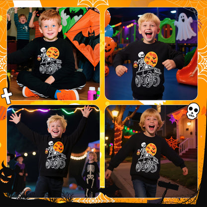 Sweatshirt Children's Boys Glow in the Dark Dinosaur Sweatshirt Astronaut Print Pullover Sport Navy Long Sleeve Warm Cotton Top Jogging Sweatshirt 2-7 Years, Size 92-122