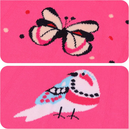 L&K-II Pack of 4 Baby Tights for Baby Girls with Dots Stripes Carzen and Butterfly Motif 2762