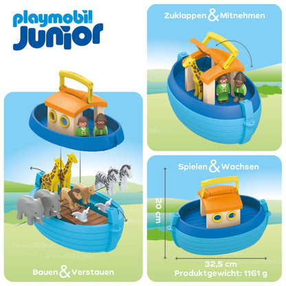 PLAYMOBIL JUNIOR | Tierpension mit Futterspender | nachhaltiges Spielzeug aus biobasierten Kunststoffen | für Kinder ab 1 Jahr | 71690