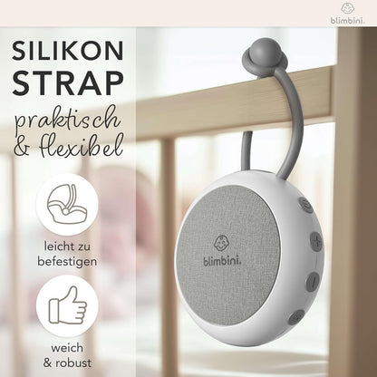 White Noise Machine Baby - Einschlafhilfe für Babys mit Nachtlicht - Regengeräusche zum Einschlafen, Meeresrauschen & Einschlafmusik - Sound Machine für unterwegs - weißes Rauschen Baby