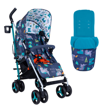 Cosatto Supa 3 Pushchair – Lightweight Stroller from Birth to 25kg - Compact Fold, Shopping Basket, Footmuff (Dragon Kingdom) | Mit UPF100+ Verdeck, Regenschutz und Sommerauflage für komfortable Fahrten bei jedem Wetter.