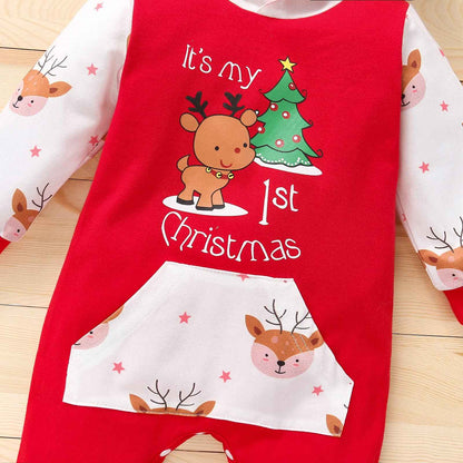 Geagodelia Baby Boys Girls Romper Jumpsuit Christmas Outfit Clothing Christmas Outfit Baby Clothes Sleep Romper Newborn Soft Baby Set My First Christmas