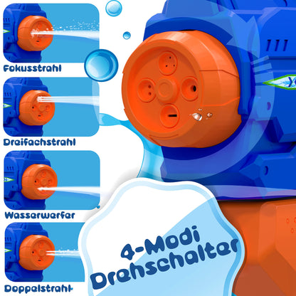 KESSER® Wasserpistole 2er Set Wasserpistolen Spritzpistolen Reichweite 10-11 Meter, Fassungsvermögen 1500ml Wasserspaß Strand Spielzeug im Freien für Kinder und Erwachsene Strandpool, Blau/Weiß
