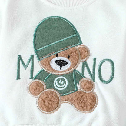 Toddler Baby Boys Outfit Colour Block Letter Print Sweatshirt Top + Plain Trousers Baby Autumn Spring 2-Piece Clothing Set