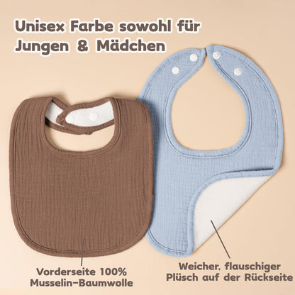 Susurration Bibs Baby Muslin Bandana Baby Soft Adjustable Square Dribble Bibs 6 pack for Unisex Girls &amp; Boys 