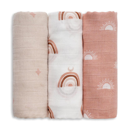 GLLQUEN Musselintücher für Babys, 6 Stück Spucktücher aus Baumwolle 70 cm x 70 cm, saugfähig und atmungsaktiv und ideal zum Reinigen, Abwischen und Abdecken von Neugeborenen