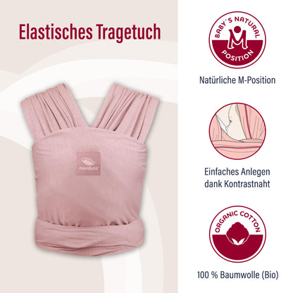 manduca Sling - Babytragetuch - Elastische Babytrage für Neugeborene von der Geburt bis zu 15 kg - Bio-Baumwolle - GOTS zertifiziert