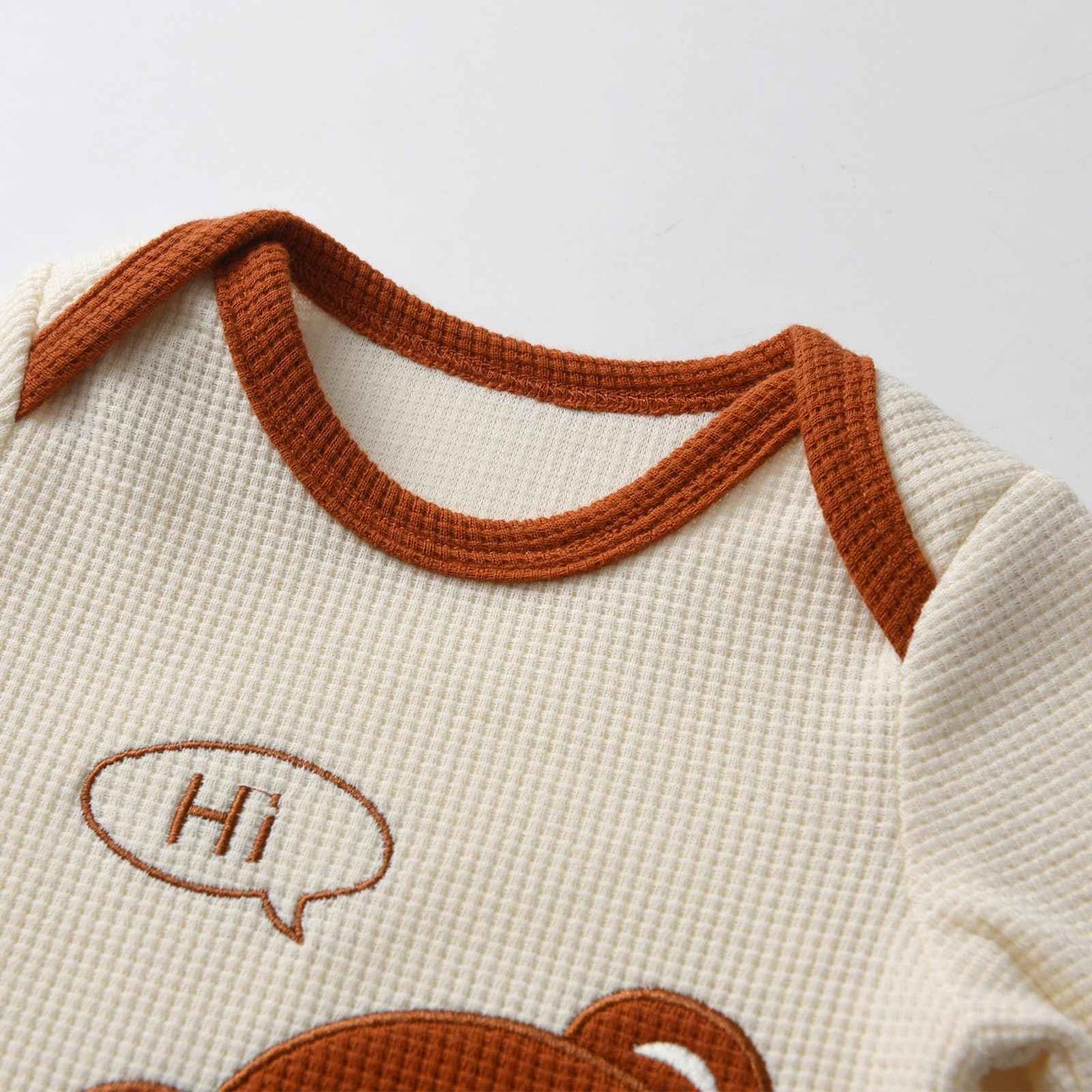 Derouetkia Baby Boys Clothes Bear Print Long Sleeve Tops + Trousers 3-Piece Outfit Set