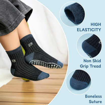 KOWAYI Stoppersocken Kinder 5/10 Paar ABS Rutschsocken Kinder Jungen, Mädchen, Baby Antirutschsocken 1-7 Jahre Grip Socken