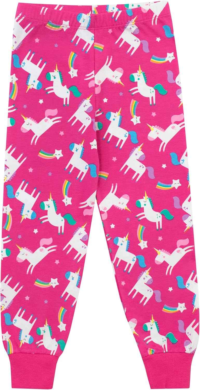 Harry Bear Girls Rainbow Glitter Unicorn Slim Fit Pyjamas