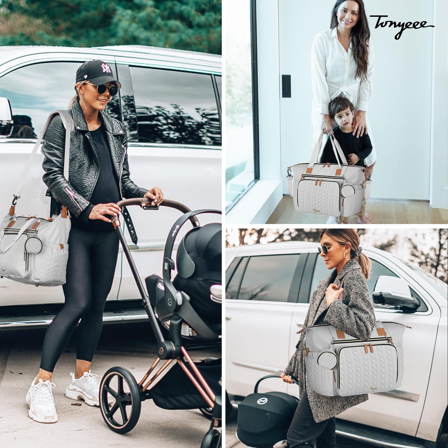 Wickeltasche mit Schnullertasche und Wickelunterlage, Wickelrucksack Multifunktions-Babytasche für Große Reisewindeltasche für Mama und Papa, isolierten Taschen-Dunkelblau