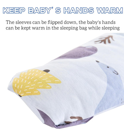Chilsuessy Baby Sleeping Bag Winter, Removable Sleeves, Warm Lined 3.5 Tog Winter Sleeping Bags, Boys/Girls Sleeping Bag for Toddlers from 6 Months to 6 Years