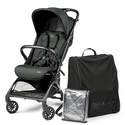 PEG Leichter Buggy Volo mit Regenschutz, Handgepäckgröße, Flugzeuggeeignet, Kompakt, Ab Geburt bis 22 kg, Reisetasche Inklusive, Malva
